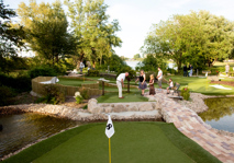 Adventure Golf hole where the ball has to jump over water
