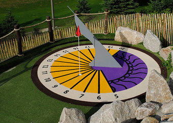 colorful cutting in the adventure golf grass