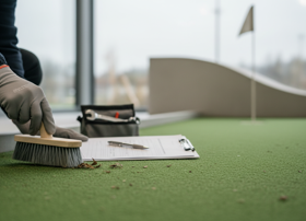 Hur ofta ska en minigolfbana underhållas?