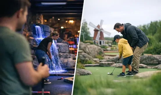 Ska vi välja inomhus eller utomhus äventyrsgolf?